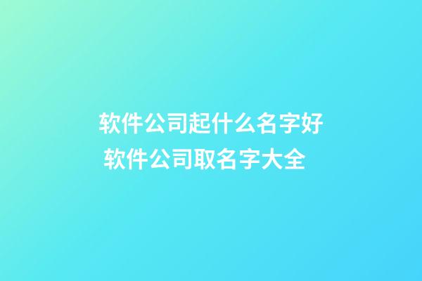 软件公司起什么名字好 软件公司取名字大全-第1张-公司起名-玄机派